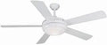 52 Inch Ceiling Fan With Light Kit White Finish Reversible White And Whitewash Blades With Frosted Glass LED Lighting 3 Speeds Includes Half Inch By Six Inch Downrod And Hangdown Safety Cable