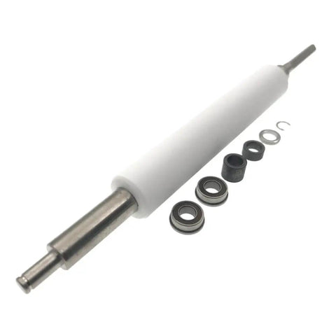 Rock Solid Pressure Platen Roller Kit With Bearings Gear Bushing Snap Ring For 105SL Thermal Label Printer 203dpi 300dpi Fixes Jamming Issues Fast Ensuring Smooth Operation And Top Prints Every Day Without Hiccups In Your Workflow, white roller with bearings and snap ring