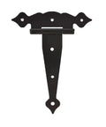 Heavy Duty Iron T Strap Hinges For Barn Doors And Wood Sheds Built Different Includes Mounting Hardware close-up view