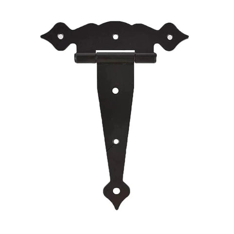 Heavy Duty Iron T Strap Hinges For Barn Doors And Wood Sheds Built Different Includes Mounting Hardware close-up view