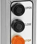 Outdoor Grade Three Button Surface Mount Control Station With Weatherproof NEMA 4 Exterior Enclosure PBT3 gray rugged polycarbonate body
