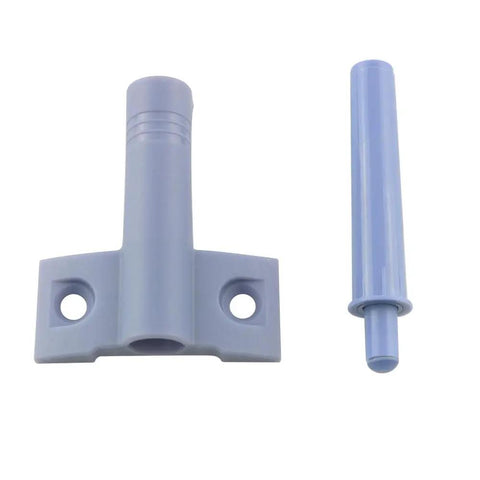 Solid Grey Plastic Soft Close Cabinet Door Stops Knock Down Noise Drawer Dampers for easy screw installation.