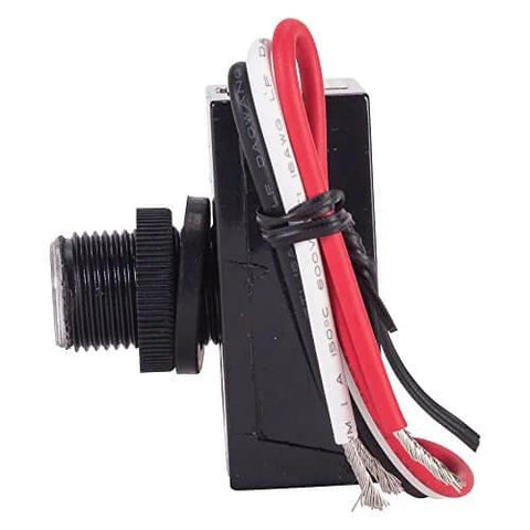 Side view of Tork RKP301 Outdoor 120-Volt Button Photocontrol Dusk To Dawn Sensor for Exterior Lighting with visible wiring