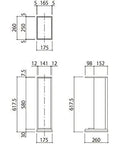 Tough As Nails Stationary Fire Extinguisher Box dimensions diagram, showcasing size and structure details in a technical drawing.