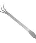 Lightweight 3 Prong Root Rake For Gardening With Stainless Steel Construction and Ergonomic Handle, side view