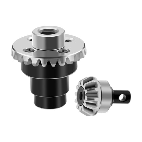 Axle Diff Gear Set 12T 24T Steel Bevel Gear Beefed Up Upgrade for FMS FCX24 1/24 and 1/18 RC Cars CNC Machined Hardened Steel Diff Gears