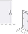 Diagram of WUUWCHODC Sliding Door Lock Hasp Gate Bolt Security Latch Vintage Wood on a door with multiple views.