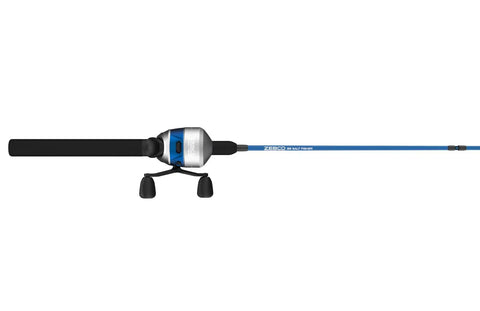 Salt Fisher 33 Spincast Reel And Rod Combo For Saltwater Inshore Fishing, 6 Foot 6 Inch two-piece rod with blue and silver reel