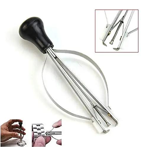 Pro Grade Watchmaker Hand Presser Lifter Tool Set With 7 Plastic Tips For Pressing, Lifting And Removing Watch Hands Without Scratching Dials