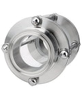 Beduan in-line sanitary sight glass with Tri Clamp ends, stainless steel, 2-inch.