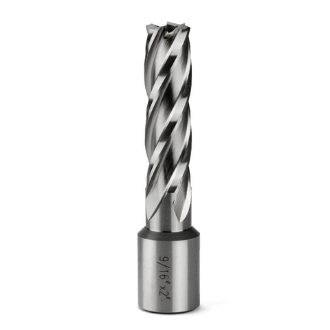 JESTUOUS annular cutter with Weldon shank, 9/16 in diameter and 2 in depth, HSS for magnetic drill press