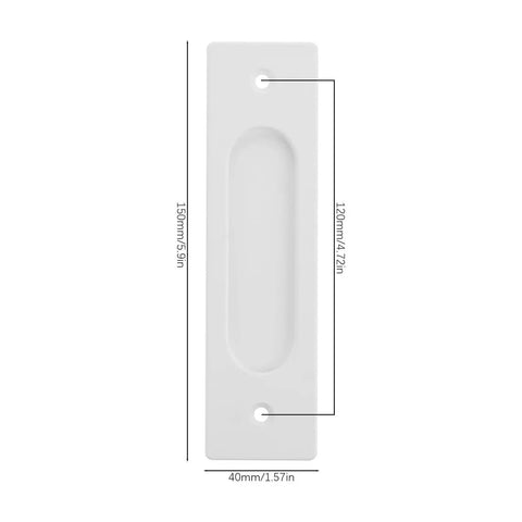 Red Bronze Hidden Mount Barn Door Pull Handle Hardware Set With Screws dimensions, 150mm x 40mm, for sliding doors and sheds