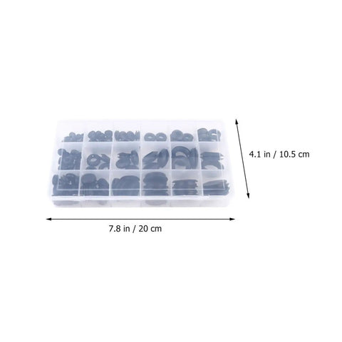 125 Piece Rubber Grommet Seal Ring Kit With Plastic Storage Box For Faucets And Hoses, Heavy Duty Black Gaskets For Auto And Door Sealing, Replace Worn Or Broken Grommets, Heat Resistant Elastic Rubber Seals, 20 cm box