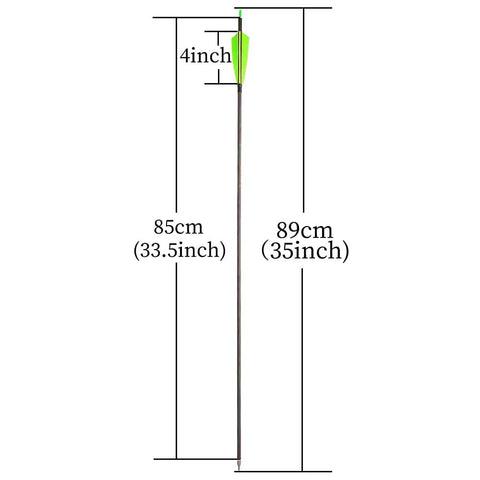 34 Inch Carbon Arrows 400 Spine Huntin Arrows With Removable Tips And 4 Inch Turkey Feathers For Target Practice With Measurements