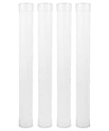 Extendable Plastic Mailing Tubes With Sealed Caps 4 Pack For Poster Artwork And Document Storage, white tubes standing vertically