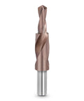 Amazon M35 HSS-Co cobalt two-stage step drill bit with countersink; copper-colored body and silver shank