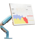 Sleek Desktop Monitor Mount For 17 To 32 Inch Screens With Fully Adjustable Height And Smooth Articulating Desk Arm displayed with analytics on screen.