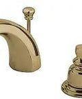 Royale Mini Widespread Bathroom Faucet With Brass Pop Up Drain, Polished Brass Finish, Solid Brass Built, Deck Mount Two Handle Setup