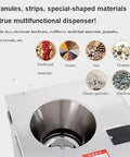Heavy Duty Automatic Powder Filler Machine With Smart Digital Touchscreen For No Sweat Tea Coffee Bean Seed Packaging Anti Clump Vibration Feeder Knockout Precision Up To 500G with compartments for various materials.