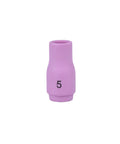 13N09 TIG Alumina Ceramic Nozzle Cups #5 with 8mm Bore and 29mm length for WP9 WP20 welding tools, pink ceramic material.