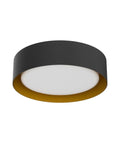 Eighteen Watt Flush Mount LED Ceiling Light, Dimmable Round 13 Inch Fixture, 3000K 4000K 5000K Three Color Temperatures, Black Exterior With Gold Interior, Ideal For Bedroom Hallway Foyer, Easy Install And Dope Vibe.