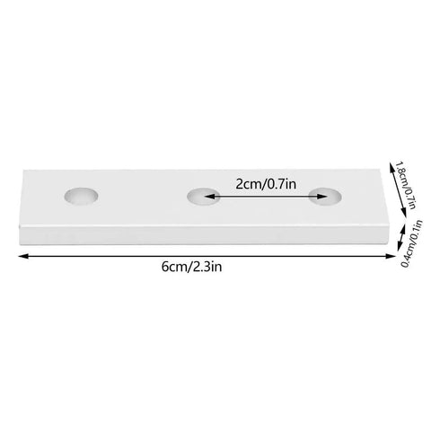 Heavy Duty 10 Pack Flat Joining Plates For T Slot Aluminum Extrusion Profiles Mending Repair Brackets with three holes
