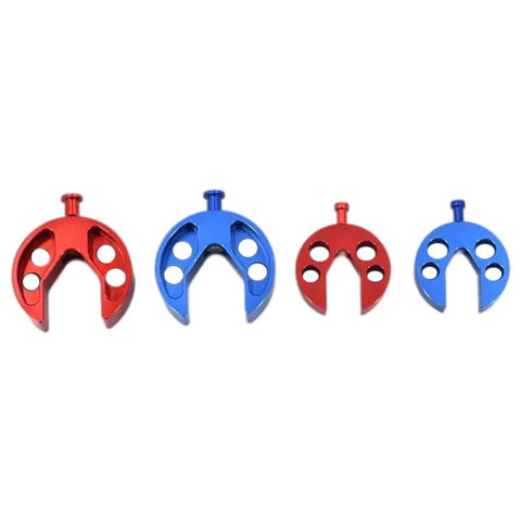 RC Helicopter Swashplate Leveler Cross Plate Corrector Tool For 450 500 550 600 700 Series, showing red and blue alignment tools