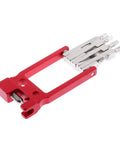 Red Compact Bike Repair Tool Kit With Multiple Functions, Portable Emergency Maintenance Kit for bicycles, steel tools visible