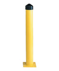 No Joke Tough Hdpe Bollard Post Cap Straight For Concrete Filling Killer Yard Boundary Guard Weatherproof Black Fence Topper heavy duty yellow post