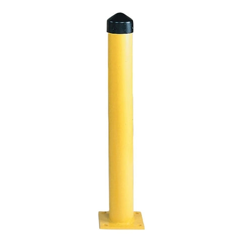 No Joke Tough Hdpe Bollard Post Cap Straight For Concrete Filling Killer Yard Boundary Guard Weatherproof Black Fence Topper heavy duty yellow post