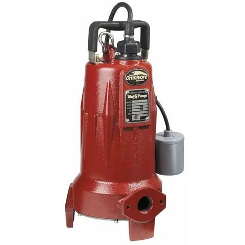 Heavy Duty 2 HP 3 Phase Wastewater Grinder Pump Built Like A Tank With Rock Solid Cast Iron Body, red color, 2 inch solid handling.
