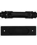 Sliding Barn Door Handles And Pulls Set With Aluminum Alloy Double Sided Hardware, Black Flush Backboard Design
