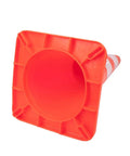 Bottom view of 10 Pack 28 Inch Traffic Cones Plastic PVC Safety Road Cones With Reflective Strips Orange Construction Parking Barrier Field Marker Hazard Cones For Road Work Jobsite Traffic Control