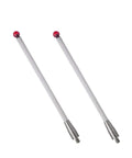 Two A-5000-3712 CMM touch probe styluses with 6mm ball, ceramic tip, M4 threaded handle, 100mm length