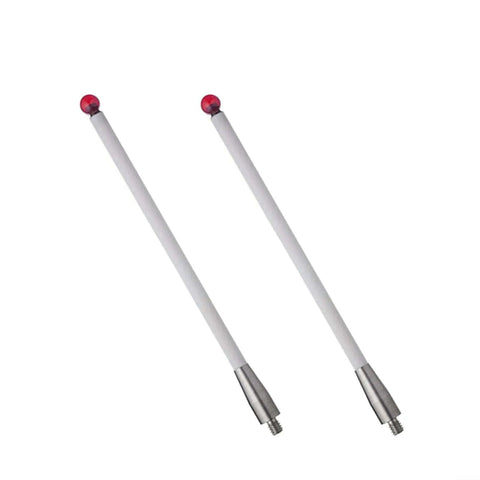 Two A-5000-3712 CMM touch probe styluses with 6mm ball, ceramic tip, M4 threaded handle, 100mm length