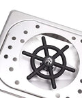 Heavy Duty 304 Stainless Steel Glass Rinser And Pitcher Washer with black rubber nozzle and drainage holes for bar kitchen use.