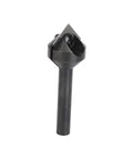 Super Heavy Duty V Shape Router Bit With Tough Carbide Insert For Smooth Ninety Degree Chamfering And Tight Wood Slotting Quarter Inch Shank Killer Tool, showing carbide tip and steel shank.