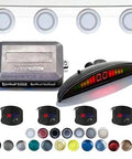 Parking Sensor Kit For Pickup And Extended Vehicles Four 5.95m Rear Sensors White 24V Compatible With Voltage Reducer Sold Separately Three Adjustable Reverse Alert Modes Sound Soft Beep Or Off Customizable Probes In 18 Colors Plug And Play