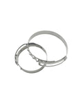 Beefy Clamp Kit For Big And Small Pipes, Leakproof Locking Set For Multiple Power Models showing silver metal clamps