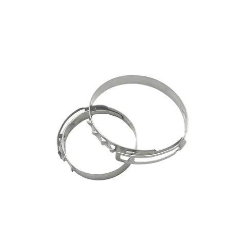 Beefy Clamp Kit For Big And Small Pipes, Leakproof Locking Set For Multiple Power Models showing silver metal clamps