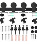 Sliding Barn Door Hardware Kit For 4 To 10 Foot Track System Double Doors Built To Last And No Fuss Easy Install components