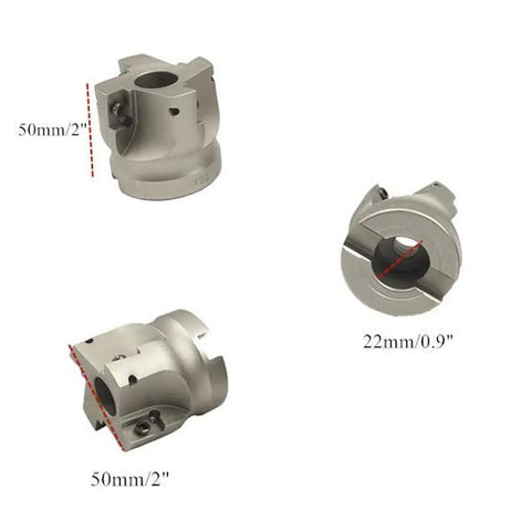 BAP300R 50-22-4T Indexable End Mill Cutter showing its 50mm diameter and 22mm opening for steel milling.