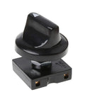 Compact Black Rotary Switch With Knob For Heavy Duty Dual Voltage 13A At 125V And 10A At 250V Four Position And Three Speed Settings