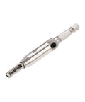 Front view of self-centering hinge tapper drill bit, 5/64 in diameter, silver