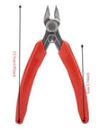 Compact Electronic Diagonal Pliers Wire Cutter For Cable Nippers Hand Tool With Stainless Steel Build Mini side cutters, red handles