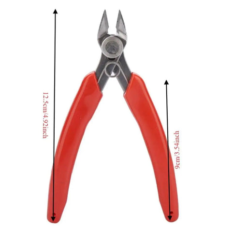 Compact Electronic Diagonal Pliers Wire Cutter For Cable Nippers Hand Tool With Stainless Steel Build Mini side cutters, red handles