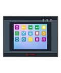 Front view of 3.8 Inch PLC HMI All In One Integrated Programmable Logic Controller with touchscreen interface displaying icons.