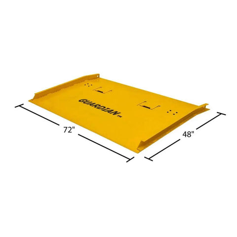 Rugged Steel Dock Board 48X72 Inch 16000 Lb Workhorse Forklift Plate for heavy-duty material handling.