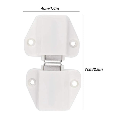 Strong Magnetic Catch Door Latch Set 8pcs With 7x4x1.6cm White ABS Suction Catches for Glass or Wood Doors, Easy Installation