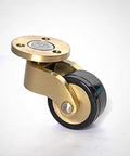 Set Of Four 25 Mm Solid Brass Casters With 1 Inch Rubber Wheels, 360 Degree Swivel, Round Cup Style, Load Capacity 150 Kg